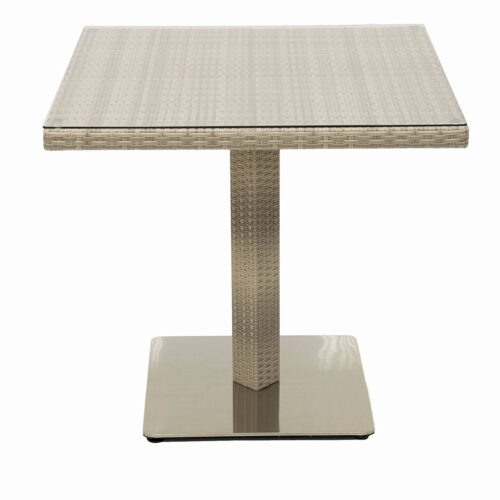 Kerti rattan asztal GINA 80x80 cm-es (szürke-bézs)