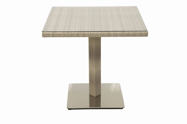 Kerti rattan asztal GINA 80x80 cm-es (szürke-bézs)