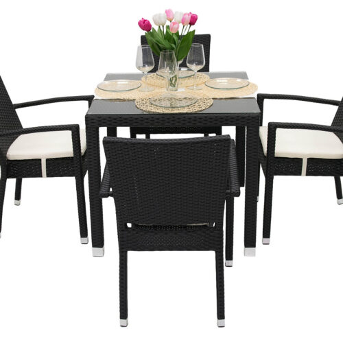 Garden rattan szerelvény NAPOLI I 1 + 4 (fekete)