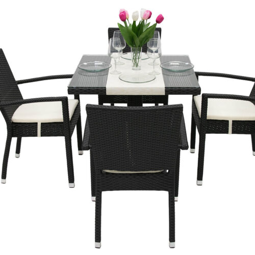 Garden rattan szerelvény GINA 1 + 4 (fekete)