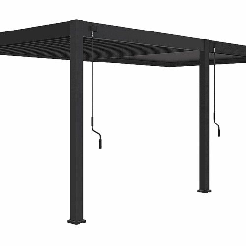 Kerti alumínium pergola a falhoz 6x3 m (antracit)