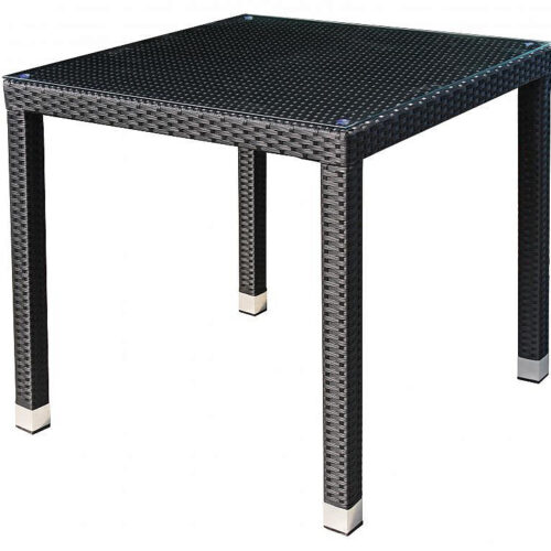 Kerti rattan asztal NAPOLI 80x80 cm-es (fekete)