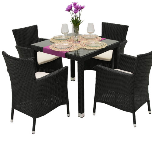 Garden rattan szerelvény MODENA I 1 + 4 (fekete)