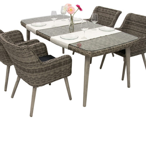 Kerti rattan készlet VICTORIA 1+4 (szürke)