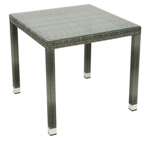 Kerti rattan asztal NAPOLI 80x80 cm (szürke)