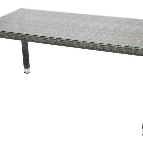 Kerti rattan asztal NAPOLI 160x80 cm (szürke)