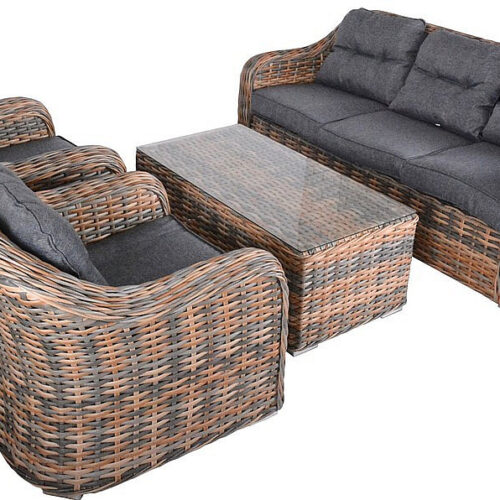 Rattan szett CORDOBA (szürke-barna)