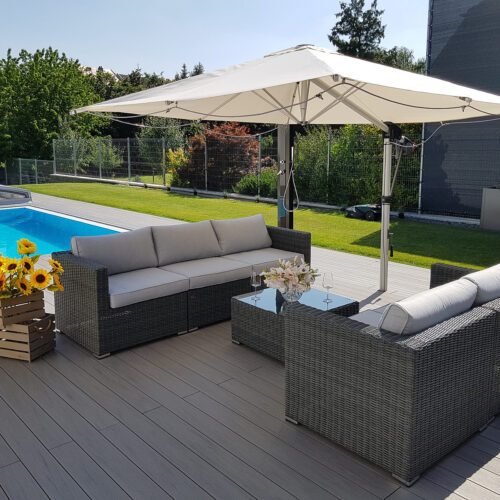 Rattan változó készlet SEVILLA 5 fő számára (antracit)