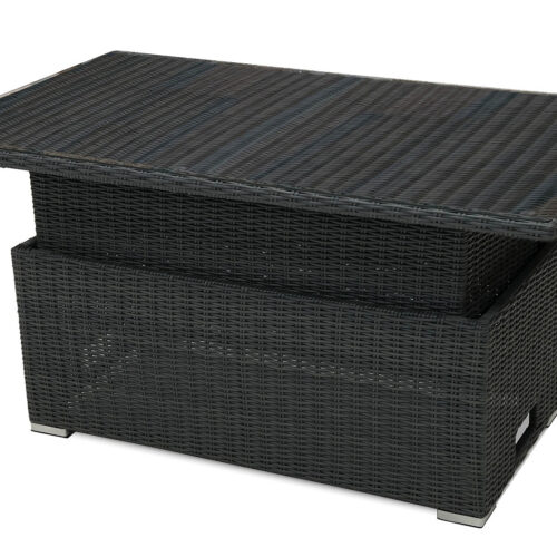 Kihúzható rattan étkezőasztal / tároló 140 x 80 cm SEVILLE (antracit)
