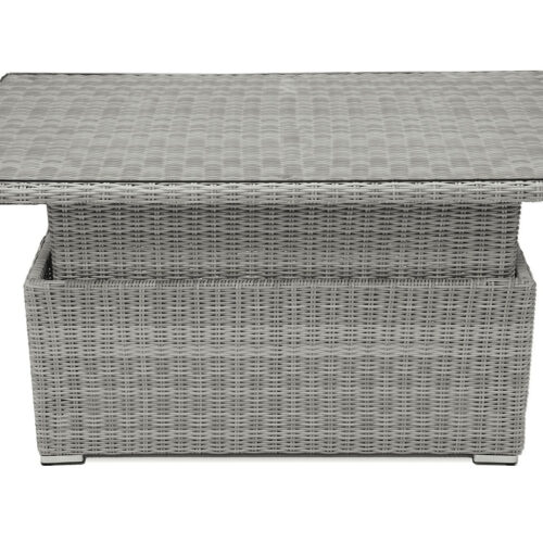 Kihúzható rattan étkezőasztal / tároló 140 x 80 cm SEVILLA (szürke)