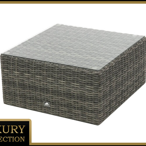 Rattan puff 73 x 73 cm BORNEO LUXURY (szürke)