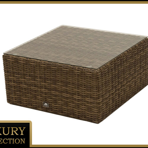 Rattan asztal / puff 73 x 73 cm BORNEO LUXURY (barna)