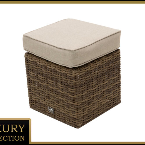 Rattan puff 40 x 40 cm BORNEO LUXURY (barna)