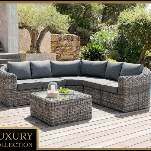 Rattan moduláris sarokkészlet BORNEO LUXURY (szürke)