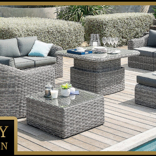 Rattan moduláris készlet BORNEO LUXURY 8 fő részére (szürke)