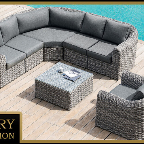 Rattan moduláris készlet BORNEO LUXURY 6 fő részére (szürke)