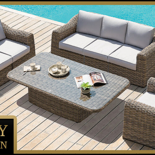 Rattan moduláris készlet BORNEO LUXURY 6 fő részére (barna)