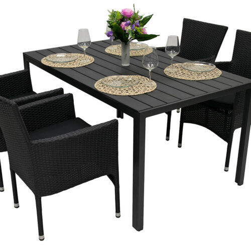Kerti rattan szett PALERMO 1+4 (különböző hosszúságú) asztal 205x90 cm