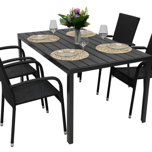 Kerti rattan szett SIENA 1+4 (különböző hosszúságú) asztal 205x90 cm