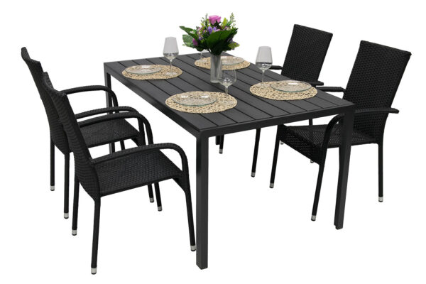 Kerti rattan szett SIENA 1+4 (különböző hosszúságú) asztal 205x90 cm