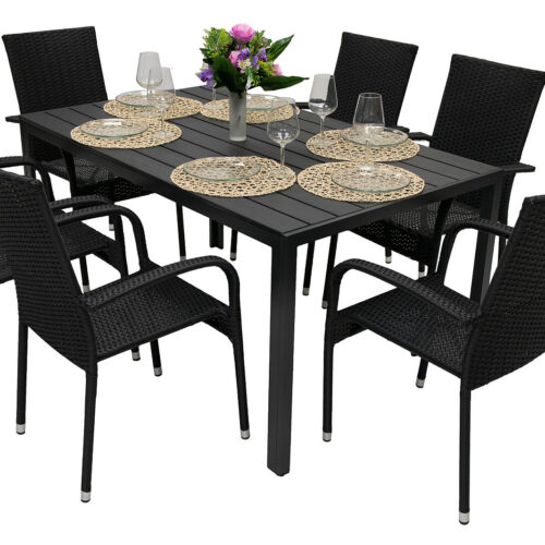 Kerti rattan szett SIENA 1+6 (különböző hosszúságú) asztal 205x90 cm