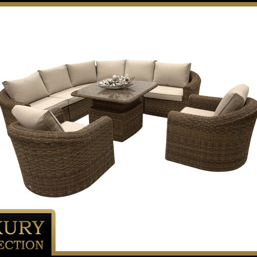 Rattan moduláris szett BORNEO LUXURY 7 személyes (barna)