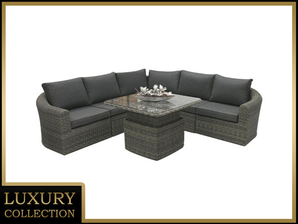 Rattan moduláris szett BORNEO LUXURY 5 személyes (szürke)
