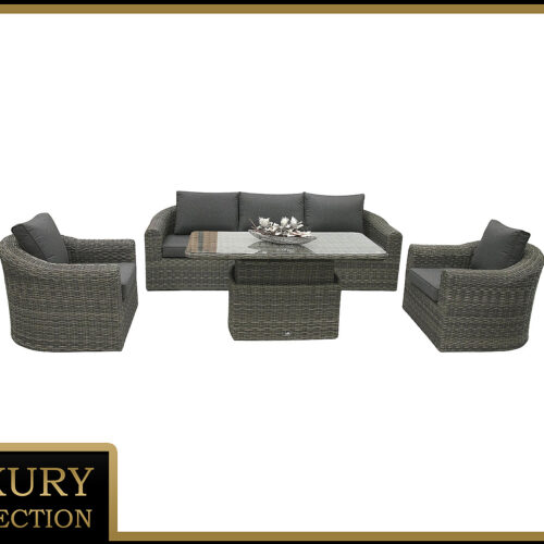 Rattan moduláris szett BORNEO LUXURY 5 személyes (szürke)