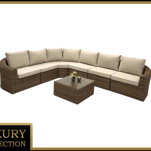 Rattan moduláris készlet sarok BORNEO LUXURY 6 személyes (barna)