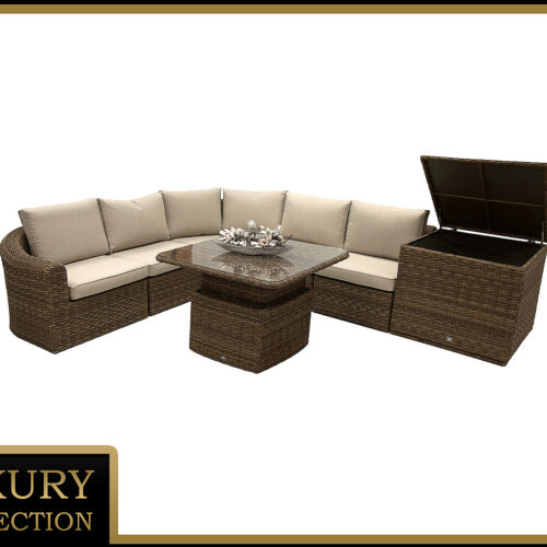 Rattan moduláris készlet BORNEO LUXURY 5 személyes (barna)