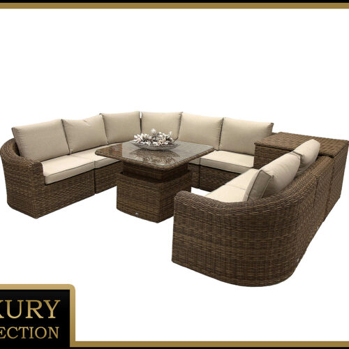 Rattan moduláris készlet BORNEO LUXURY 7 személyes (barna)