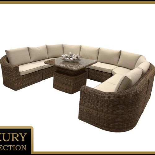 Rattan moduláris készlet BORNEO LUXURY 8 személyes (barna)