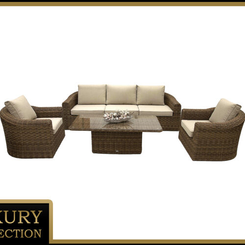 Rattan moduláris készlet BORNEO LUXURY 5 személyes (barna)