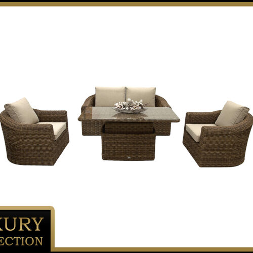 Rattan moduláris készlet BORNEO LUXURY 4 személyes (barna)