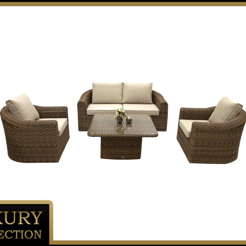 Rattan moduláris készlet BORNEO LUXURY 4 személyes (barna)