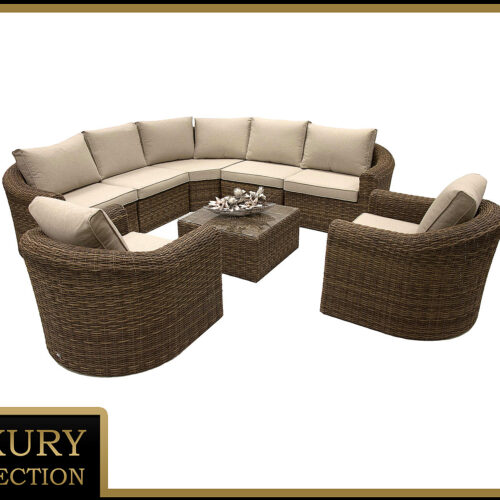 Rattan moduláris készlet sarok BORNEO LUXURY 7 személyes (barna)