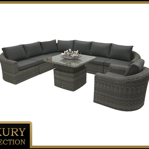 Rattan moduláris szett BORNEO LUXURY 7 személyes (szürke)