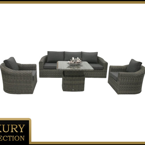 Rattan moduláris szett BORNEO LUXURY 5 személyes (szürke)