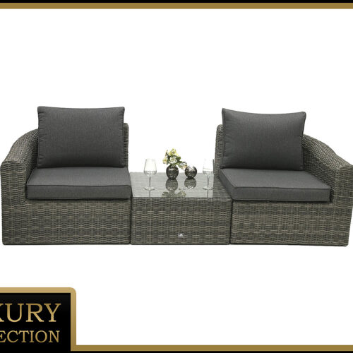 Rattan moduláris készlet BORNEO LUXURY 2-3 fő részére (szürke)