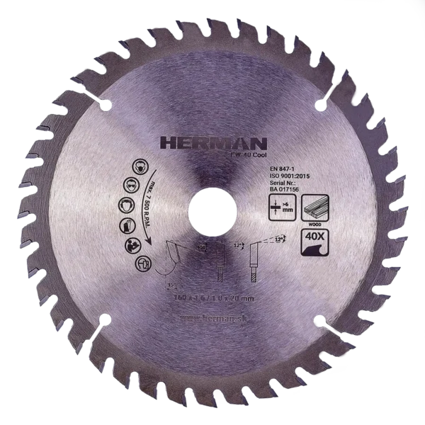 Fűrészlap körfűrészbe HERMAN CW-40 Cool 160x1
