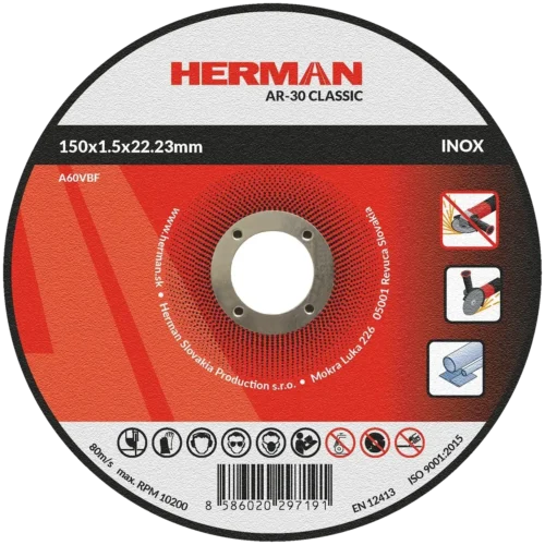 Vágótárcsa HERMAN AR-30 Classic | Rozsdamentes acélhoz 150x1