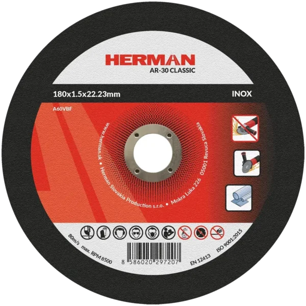 Vágótárcsa HERMAN AR-30 Classic | Rozsdamentes acélhoz 180x1