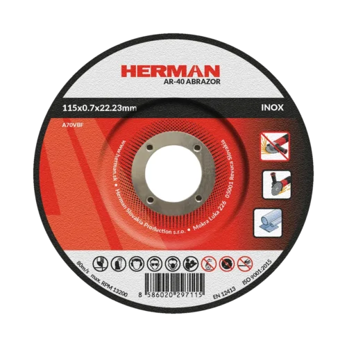 Vágótárcsa HERMAN AR-40 Abrazor | Rozsdamentes acélhoz 115x0