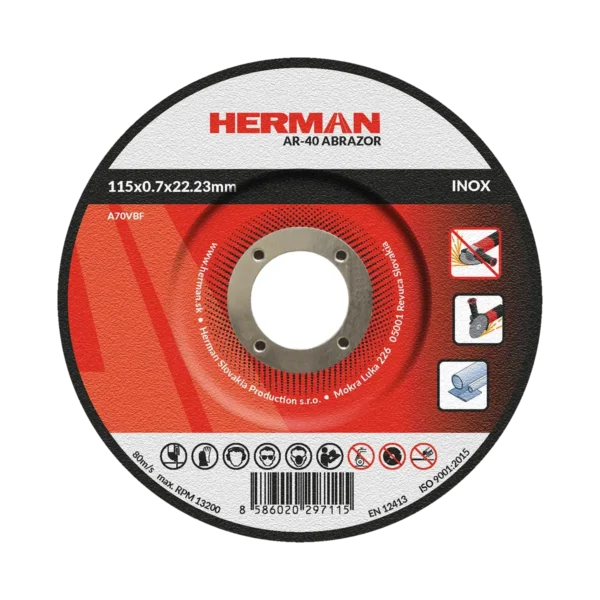 Vágótárcsa HERMAN AR-40 Abrazor | Rozsdamentes acélhoz 115x0