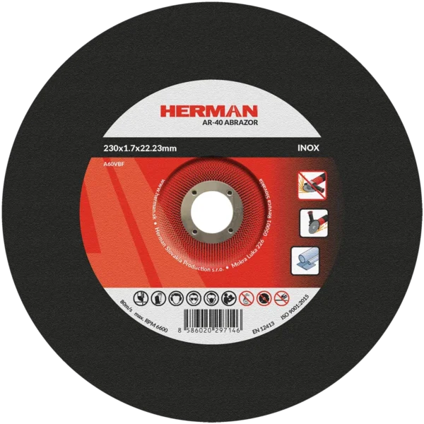 Vágótárcsa HERMAN AR-40 Abrazor | Rozsdamentes acélhoz 230x1