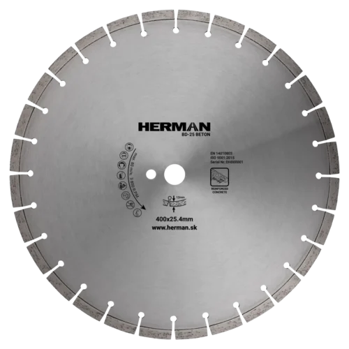Gyémánt tárcsa HERMAN BD-25 Beton 400x25