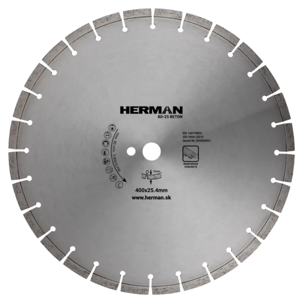 Gyémánt tárcsa HERMAN BD-25 Beton 400x25