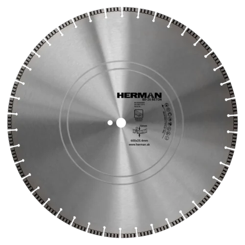 Gyémánt tárcsa HERMAN BD-26 Beton 600x25