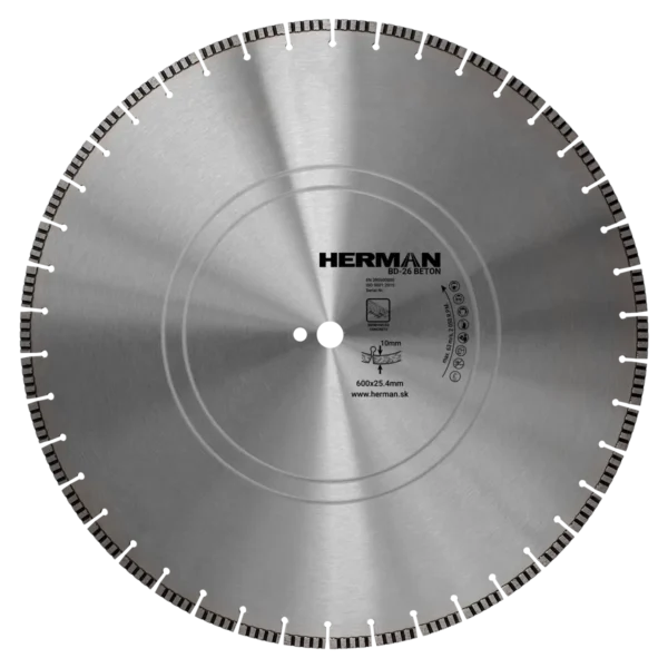 Gyémánt tárcsa HERMAN BD-26 Beton 600x25