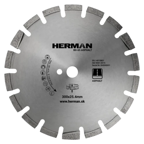 Gyémánt tárcsa HERMAN BD-65 Asphalt 300x25